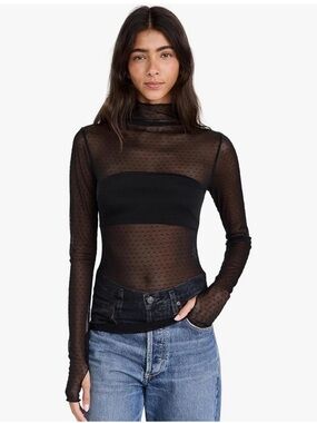FP On the Dot Layering Mesh Turtleneck